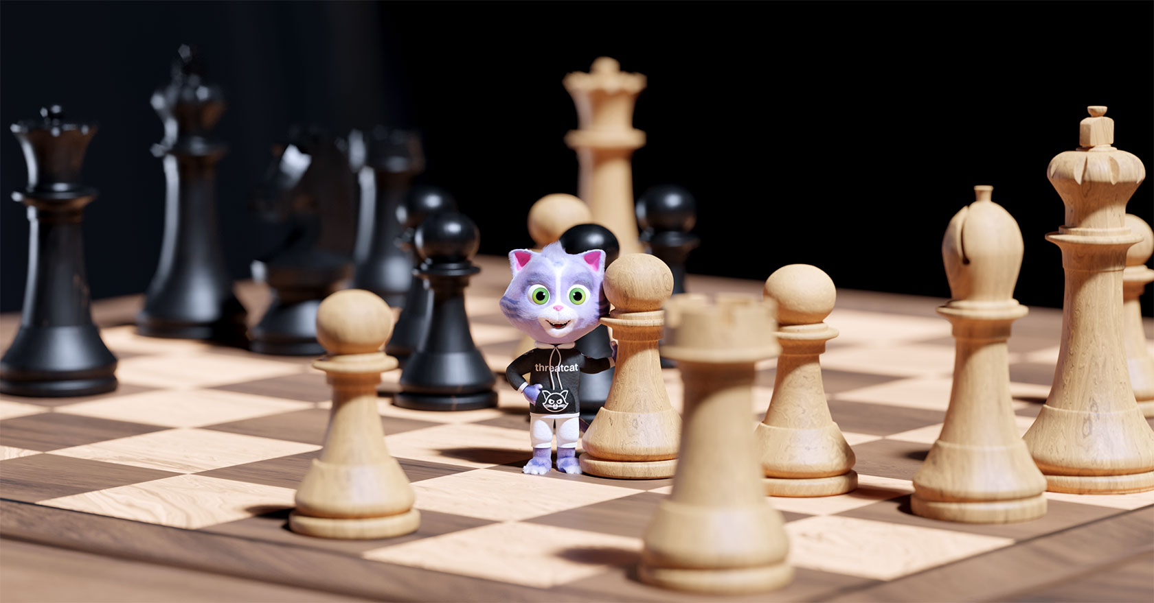 ThreatCat on chessboard